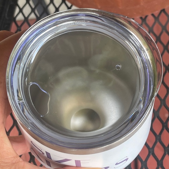 White Stainless Steel Tumbler with Straw - Picture 9 of 13